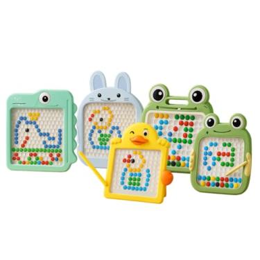 Imagem de Lousa Mágica Caneta Magnética Prancheta Infantil Educativo Cartelas de Desenho | THAINA STORE (Dino G - Amarelo)