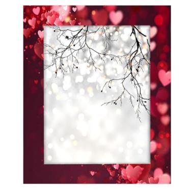 Imagem de Porta-retrato 28 x 35 cm, vermelho, fofo, feito de madeira maciça, moldura de 28 x 35 cm, para mesa e montagem na parede, para decoração de casa e ideias de presentes para a família