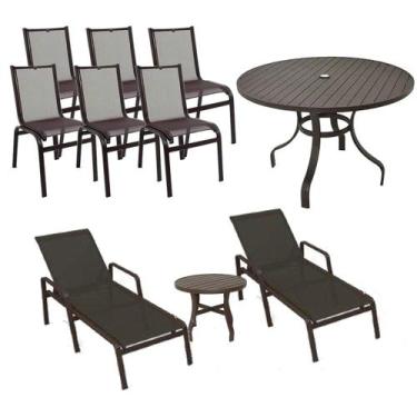 Imagem de Kit Moveis Piscina cadeiras espreguiçadeiras aluminio e tela - Sarah M