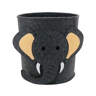 Imagem de Cesto Organizador Animais Impermeável 33x35cm para Organização | Ideal para Roupa, Brinquedos, Lavanderia e Quarto (Elefante)