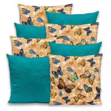 Imagem de Kit 8 Capas de Almofada com Zíper Gorgurinho 40x40cm Lisa e Estampada 