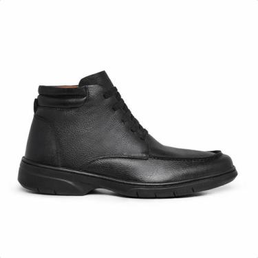 Imagem de Bota Coturno Masculina Couro Confortável - Mila Marques, Preto, 42