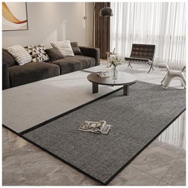 Imagem de SPXMQSS Tapete para quarto, sala de estar com suporte antiderrapante, lavável e resistente à sujeira para quarto, quarto, cozinha, escritório, escritório - preto cinza C 200 x 250 cm