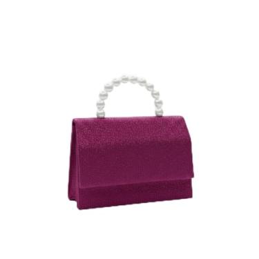Imagem de Bolsa Infantil Elegante com Alça de Pérolas, Luxo e Brilho para Princesas, Acessório Fashion (Rosa)
