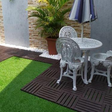 Imagem de 10 Deck De Madeira Plástica Modular Ecológico Imbuia 30x30 - Wlplast