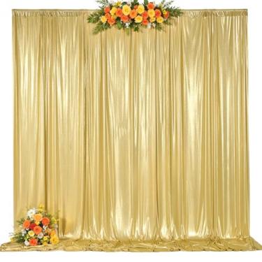 Imagem de Besutolife Cortinas de fundo de lantejoulas douradas de 10 × 3 m, cortinas de fundo de casamento e festa resistentes a rugas com glitter antiqueda, fundo fotográfico para aniversários, formaturas