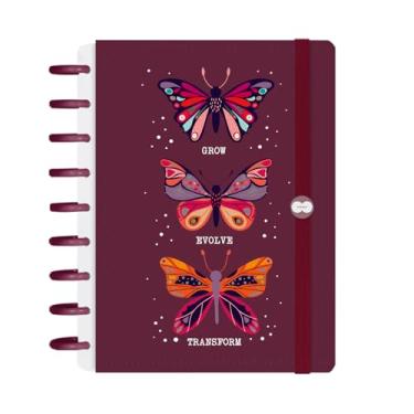 Imagem de Caderno Iscool Disc Inteligente 140 Folhas Butterfly Marsala M+