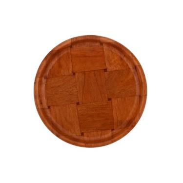 Imagem de Bandeja decorativa de madeira redonda de 25 cm – bandeja de madeira decorativa redonda para mesa de café, bandeja de servir, decoração de mesa, organizador de banheiro, decoração de casa rústica, mesa