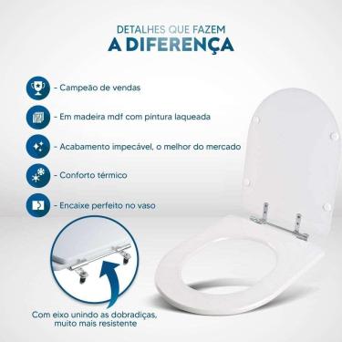 Imagem de Assento Sanitario Laqueado Ona Branco Para Vaso Roca 6lpf