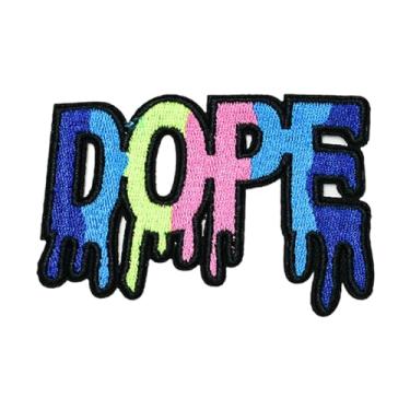 Imagem de Ruoming 1 PÇ Emblema bordado de frase com aplique de crachá de ferro na costura (5,9 x 9 cm)