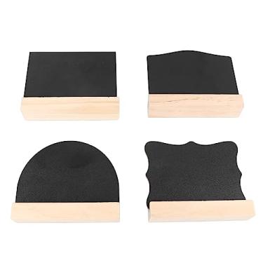 Imagem de Mini placas de quadro-negro de madeira dupla face pequenas placas de quadro-negro para decoração de hotel em casa Exibição artística Conjunto de quadro-negro de mesa de madeira de