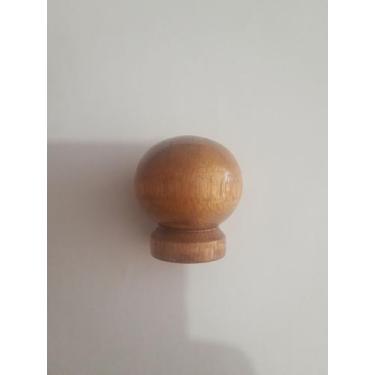 Imagem de Puxador Madeira 1 furo Bola Grande - Comercial Analux, Cereja