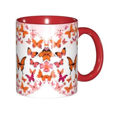 Imagem de Zeraoke Canecas de café criativas com estampa de borboletas, personalizadas, presente para a família, tamanho de 325 ml, unissex