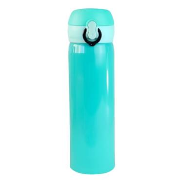 Imagem de Garrafa Térmica Aço Inox com Tampa Flip, 21 cm de Altura, 6 cm de Diâmetro, (Azul Tífane)