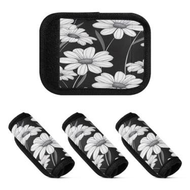 Imagem de Qilmy Beautiful Daisy Bagagem Handle Wrap Pacote com 4 Identificadores de Bagagem Identificadores de Bagagem Capa para Carrinho de Bebê Mala Mala Avião Acessórios de Viagem 342