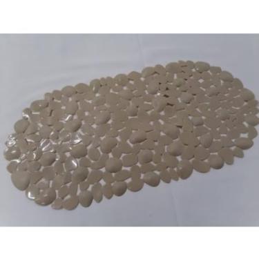 Imagem de Tapete de Banheiro Antiderrapante Moderno com Ventosa Retangular para Box e Chuveiro (537 Bege)