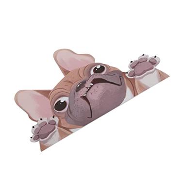 Imagem de Ymiko Decalque de Carro Com Padrão de Cachorro Fofo 8,7x6,3 pol. Adesivo de Janela Automática de PVC à Prova d'água (Marrom)