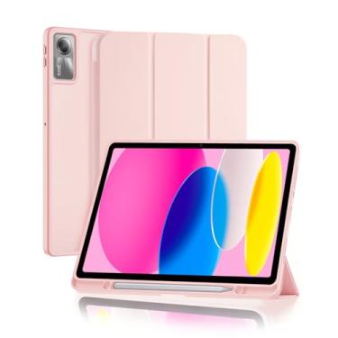 Imagem de Capa para Xiaomi Redmi Pad SE 11 Polegadas 2023 com Suporte para Pencil Parte Traseira em TPU Macio função de ativação/desativação automática, Rosa
