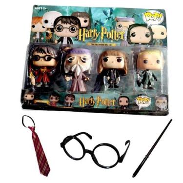Imagem de Kit 4 Bonecos Pop Funko Herry Potter Mais acessorio Brinde - Elyckmar