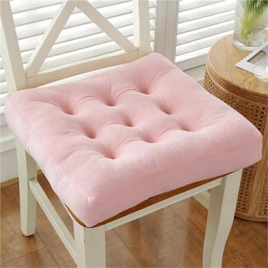 Imagem de Almofadas de cadeira para cadeiras de jantar, almofadas grossas de pelúcia para cadeira de mesa de cozinha com laços, suporte e capas antiderrapantes, almofada de assento macia e confortável, para