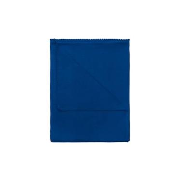 Imagem de Manta para Bebê 100% Algodão com Pompom, Azul Marinho, 70x80 cm, Toque Macio Hipoalergênico, Contemporâneo