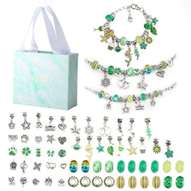 Imagem de ZJchao Kit de Fabricação de Pulseiras, Kit de Artesanato para Fabricação de Joias DIY para Meninas de 5 a 12 Anos, Com Pulseiras de Corrente de Cobra Ajustáveis ​​e Contas Coloridas, (5)