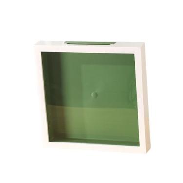 Imagem de FLCPJGV Vitrine para Fotos, Porta-retratos E Objetos de Recordação com Espaço para Flores, Cartões-postais E Ingressos. Feita em PP, PET E aço Inoxidável. Ide, Bege E Verde, Tamanho real