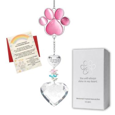 Imagem de Pet Memorial Suncatcher – Presentes de memorial para cães, simpatia por perda de animais de estimação, presentes de lembrança de luto atenciosos de cães e gatos, apanhador solar de cristal de pata de