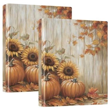 Imagem de Abóboras e girassóis pacote com 2 pranchetas pequenas com pasta escolar de armazenamento 27 x 31,5 cm pasta com 3 furos