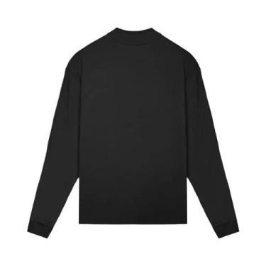 Imagem de Camiseta De Manga Longa Oversized Para Homens Com Gola Alta, Ombros Ca