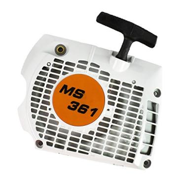 Imagem de HUYUR Motor de arranque de rebobinamento de motosserra compatível com montagem de arranque Stihl MS341 MS361 OEM 11350802102 1135-080-210