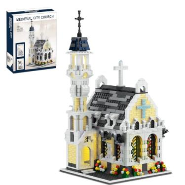 Imagem de Medieval Gothic Cathedral Building Set – MOC Architecture Castle Model with Stained Glass Windows & Interior Details- Compatible with Lego Building House for Collectors (1553 pcs)