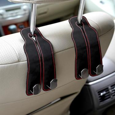Imagem de Adorila Ganchos de encosto de cabeça de carro para bolsas - organizador de cabides traseiros de assento de veículo para bolsas, bolsas e mantimentos (preto, pacote com 2)