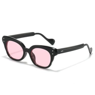 Imagem de HCHES Óculos de Sol Femininos de Luxo com Lentes Degradê em Tartaruga, Cores Casuais e Proteção UV400 para Homens (Preto e Rosa)