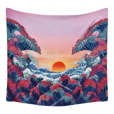 Imagem de Tapeçaria Sun Waves, microtecido de parede, 150x150cm, decoração de quarto