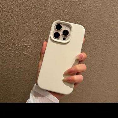 Imagem de Capa de silicone líquido fosca em cores sólidas, estilo Candy, para iPhone 14, 15, 16 Pro Max Plus, 16e, 11, 12 e 13, com botões de controle da câmera (para iPhone 16 Pro Max/GuDongBai)