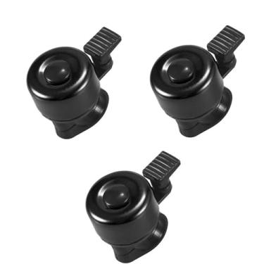 Imagem de Sino de bicicleta 2 pacotes com som melodioso alto clássico mini sino de bicicleta para crianças adultos buzina para scooter, mtb, bmx(3pcs black)