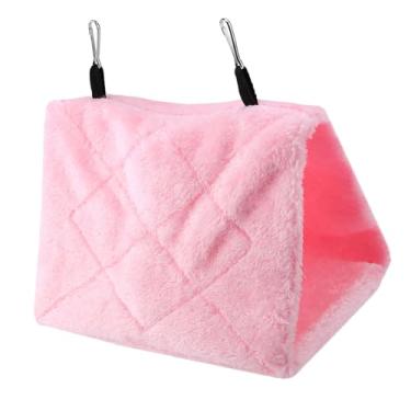 Imagem de Luqeeg Rede de Pelúcia Macia para Pendurar, Gaiola para Pássaros, Cama Quente de Inverno, Brinquedo para Animais de Estimação, Periquito, Cacatua (M)