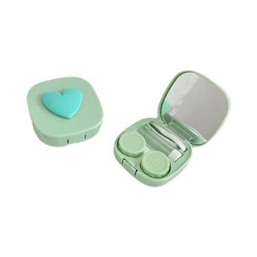 Imagem de Estojo Mini Coração Para Lentes De Contato Com Espelho, Adorável Organ