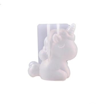 Imagem de Molde de silicone grande de unicórnio para artesanato em resina 3D, fundição decorativa e projetos de arte doméstica DIY branco