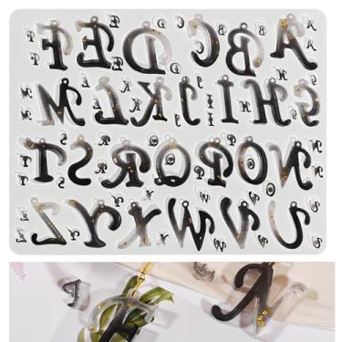 Imagem de 26 cavidades letra alfabeto espiral onda pilar gira vela e molde de resina - moldes de silicone de resina para decoração de casa e fabricação de velas, molde espiral ondulado