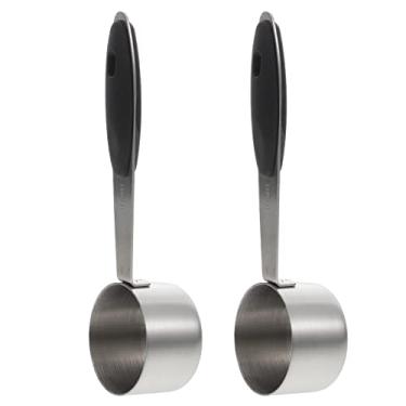 Imagem de 2 pçs colher medidora de café colher de sopa cabo longo colher de aço inoxidável para café leite em pó frutas em pó 10g