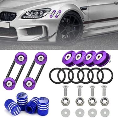 Imagem de Kit de liberação rápida para para-choques, kit de 14 peças de suportes para para-choque traseiro dianteiro de liberação rápida compatível com para-choque universal de carro