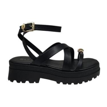 Imagem de Sandália Plataforma Sola Alta Fecho Calcanhar Com detalhe No Dedão Dourado Ramarim 2538204-Feminino