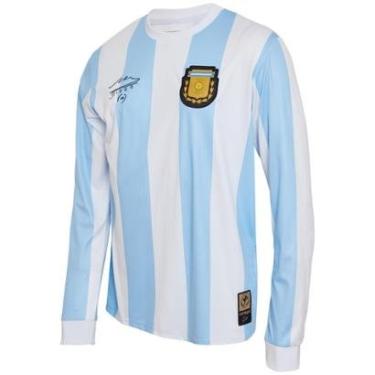 Imagem de Camisa Argentina 1986 Retrô Maradona Manga Longa Masculino-Masculino