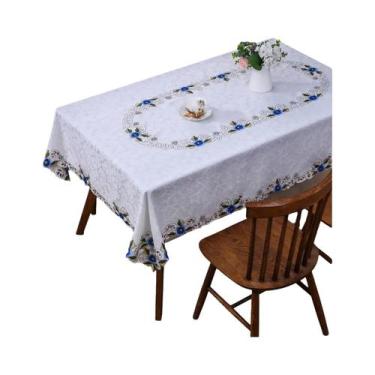Imagem de Toalha De Mesa Bordada Floral Feita À Mão, À Prova De Poeira, Anti-Que