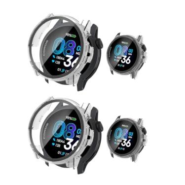 Imagem de Pacote com 2 capas para COROS PACE 4, capa protetora NOUKAJU para relógio inteligente, película de vidro temperado 9H integrada, PC rígido, fácil de instalar, protetor de tela para relógio esportivo