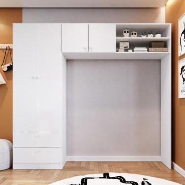 Imagem de Guarda Roupa Infantil 4 Portas 2 Gavetas Aconchego Completa Móveis, Br