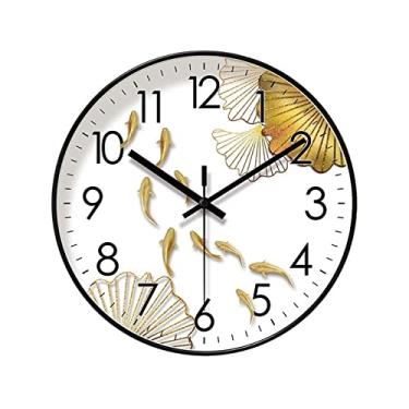 Imagem de Cozinha 25,4 cm/30,5 cm/35,5 cm Estilo Chinês Relógio Decorativo Silencioso Varredura Segundo Relógio de Quartzo Sala de Estar Elegante Relógio de Parede Decoração (35,5 cm)