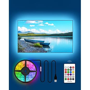 Imagem de Retroiluminação LED para TV USB, fita de LED Hamlite de 3,5 m para 127 a 55 polegadas com iluminação de viés remota, mudança de cor DIY DIY para TV LED para luzes de jogos, kit de iluminação ambiente.